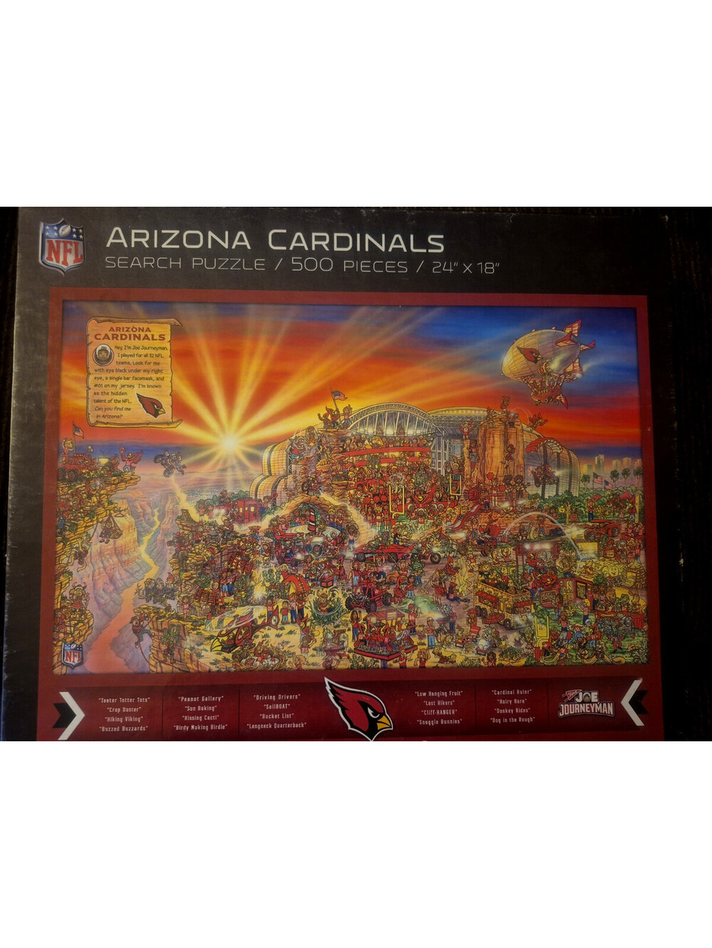NFL Arizona Cardinals Joe Journeyman 500-Piece Seek and Find Jigsaw Puzzle